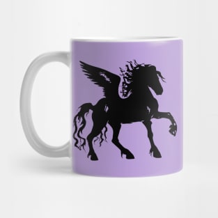 Black Pegasus Flying Horse Fantasy Unicorn Mug